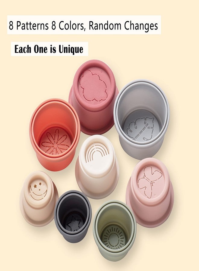 ZYFLSQ Stacking Cups Baby Toy, Nesting Cups 8 Pcs with Pattern for Kid Baby 6 Months and Up Montessori Bath Toys - Image 2